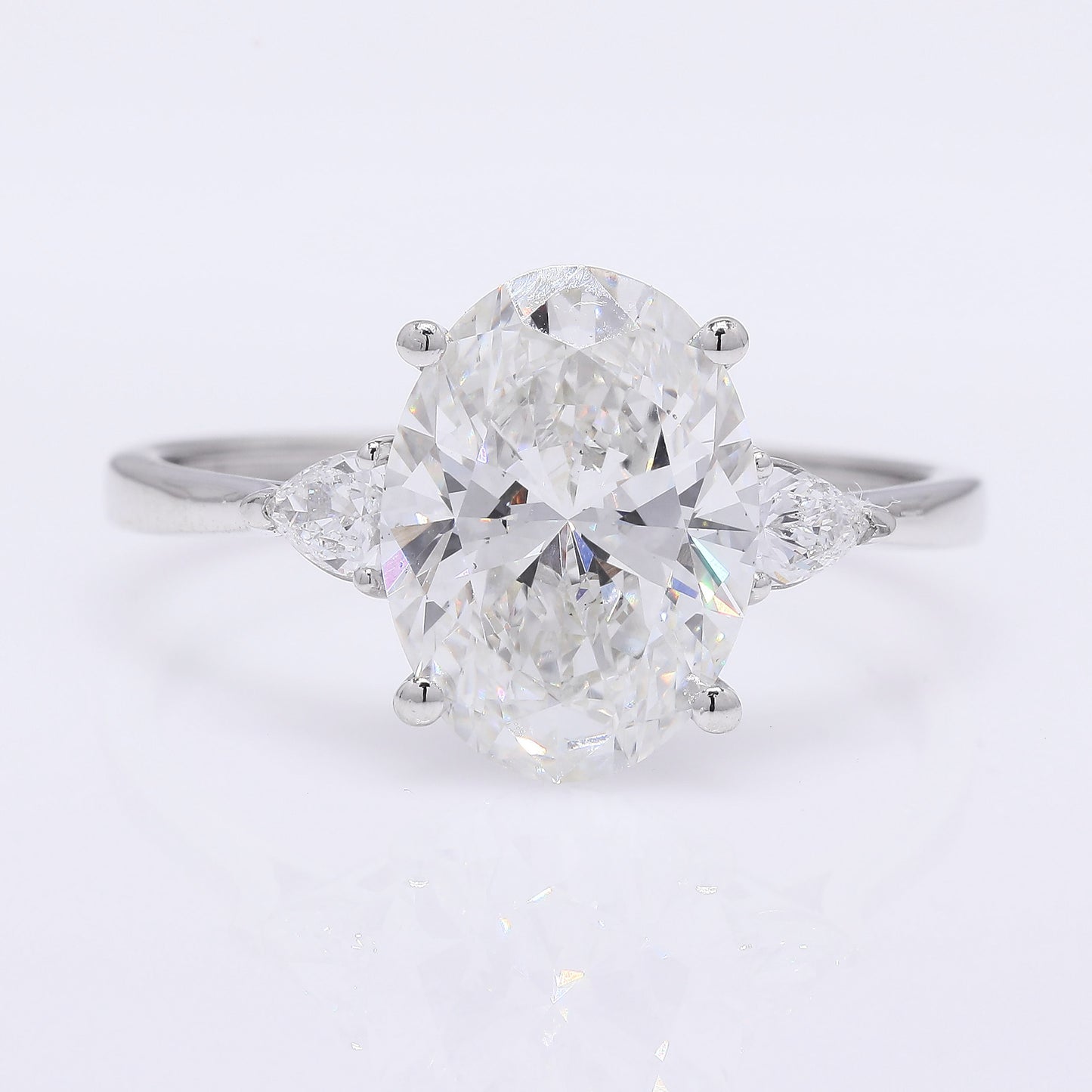 2.72 Ct Oval Brilliant Lab Grown Diamond 950 Platinum Ring