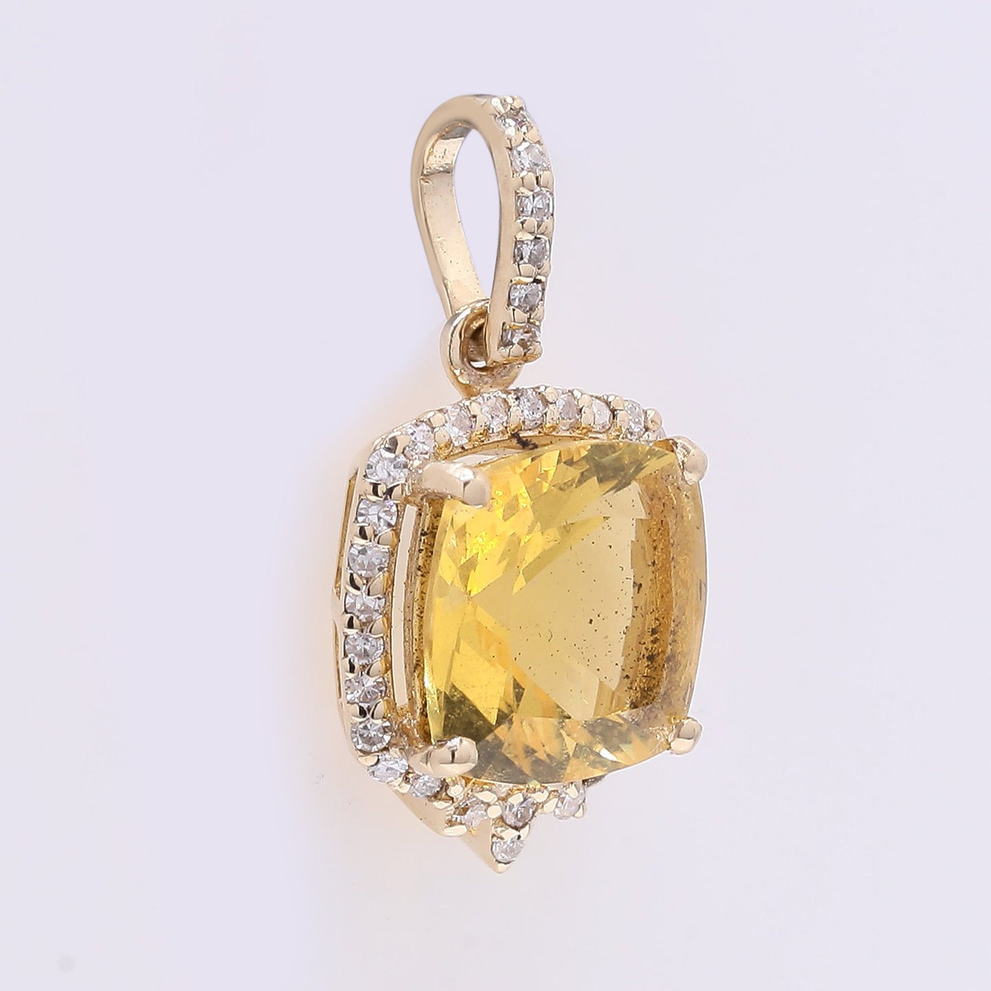 1.31 Ct Cushion Mixed Cut Natural Fire Opal 14K Gold Pendant