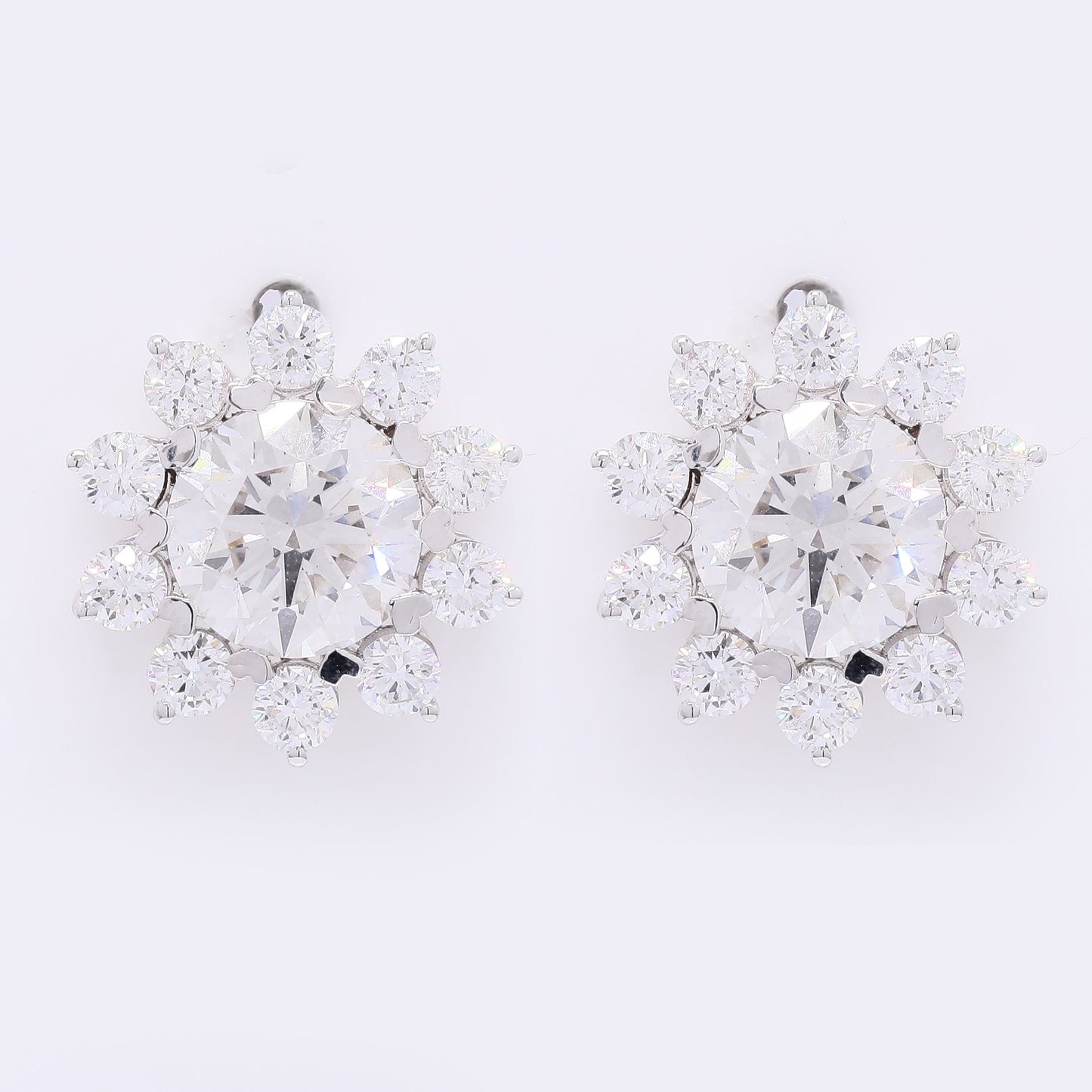 4.41 Carats Lab Grown Diamond 14K Gold Earrings