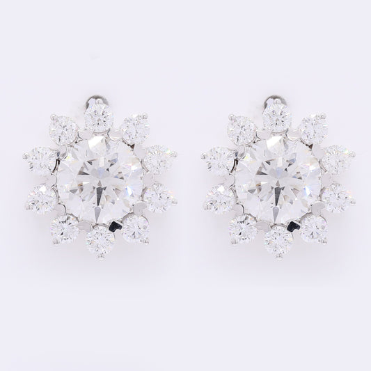 4.41 Carats Lab Grown Diamond 14K Gold Earrings