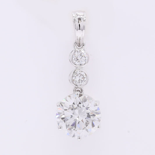 2.01 Carats Lab Grown Diamond 14K Gold Pendant