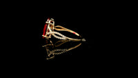 3.43 Ct Oval Lab Grown Ruby 14K Gold Ring