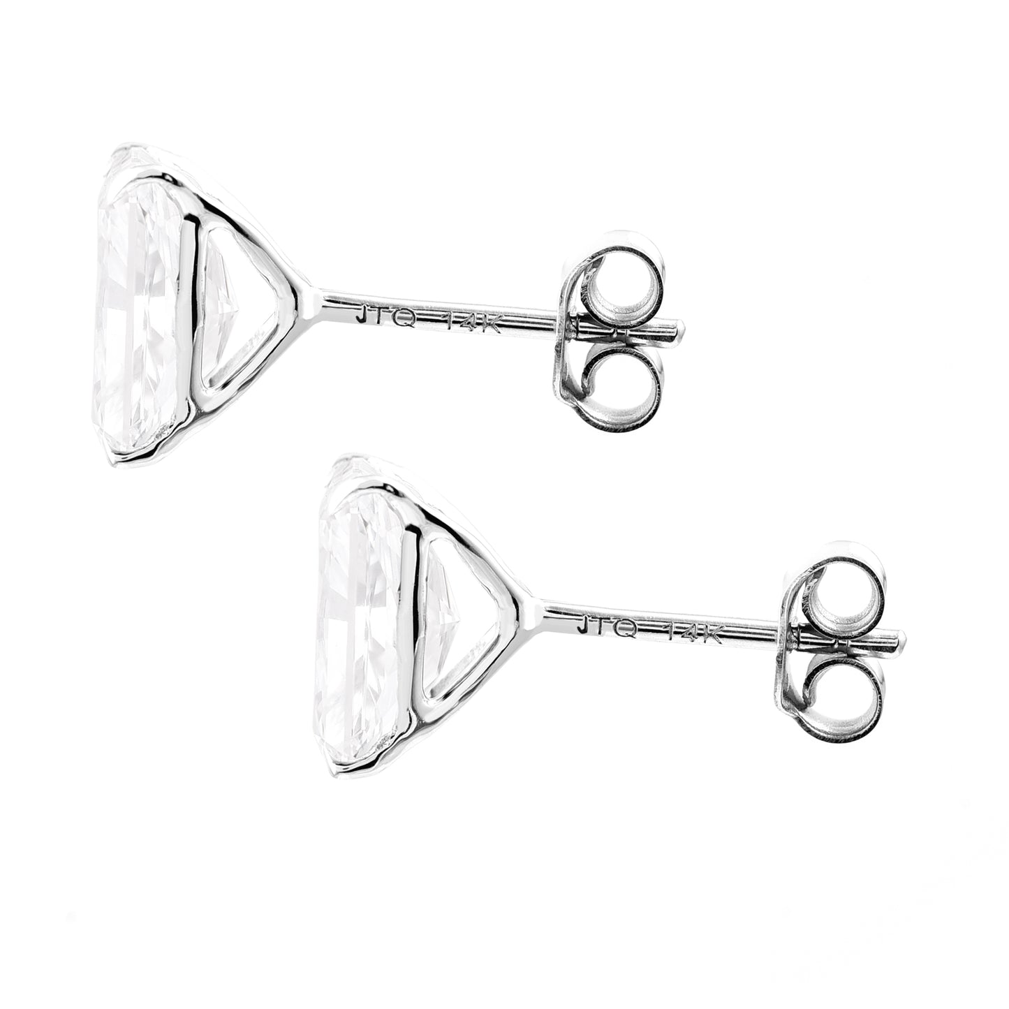 3.69 Carats Lab Grown Diamond 14K Gold Earrings