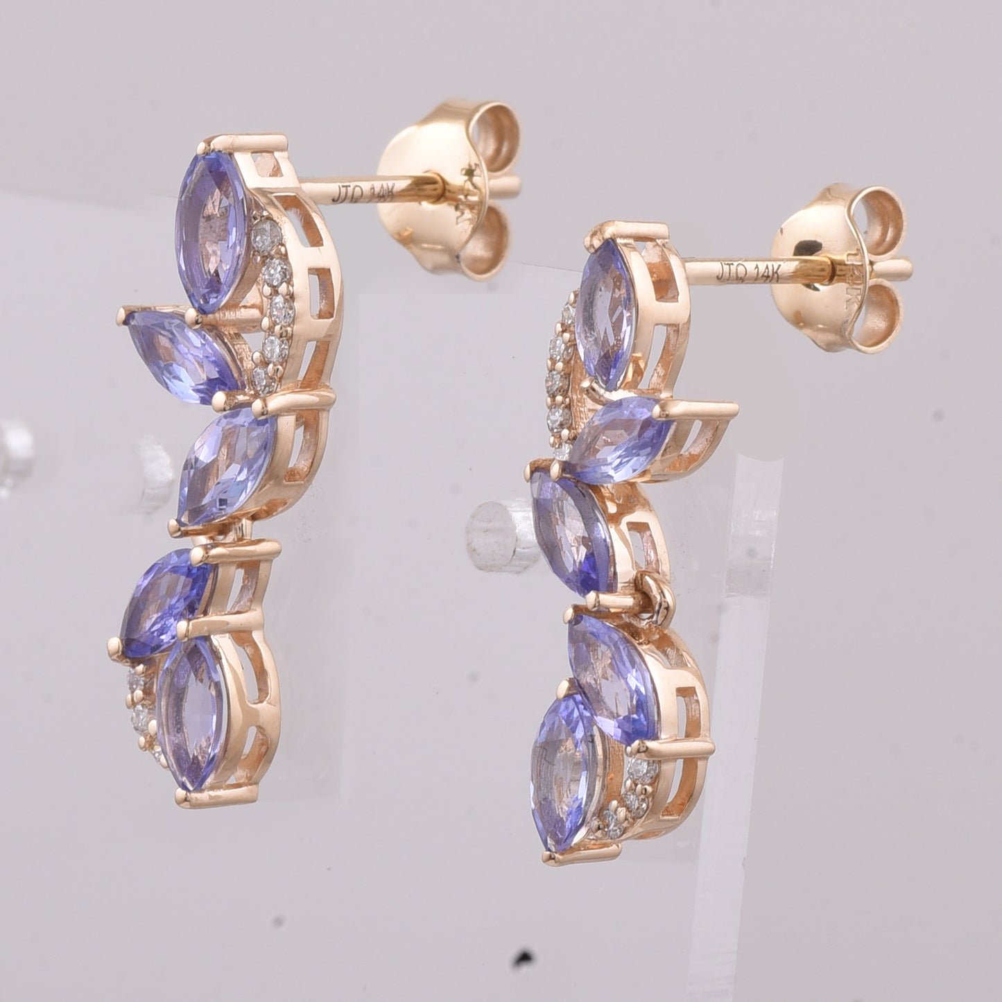 1.50 Ct Marquise Natural Tanzanite 14K Gold Earrings