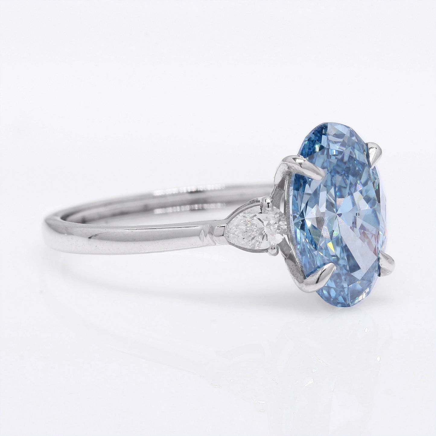 3.05 Ct Oval Brilliant Lab Grown Diamond 950 Platinum Ring