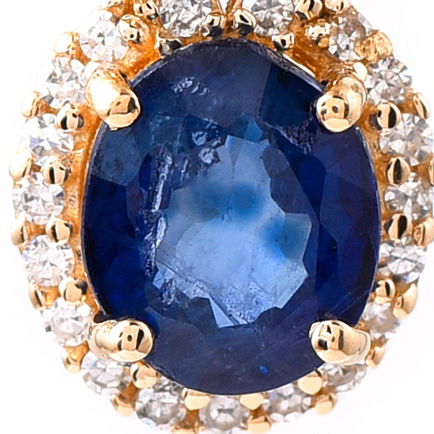 1.14 Ct Oval Mixed Cut Natural Sapphire 14K Gold Pendant