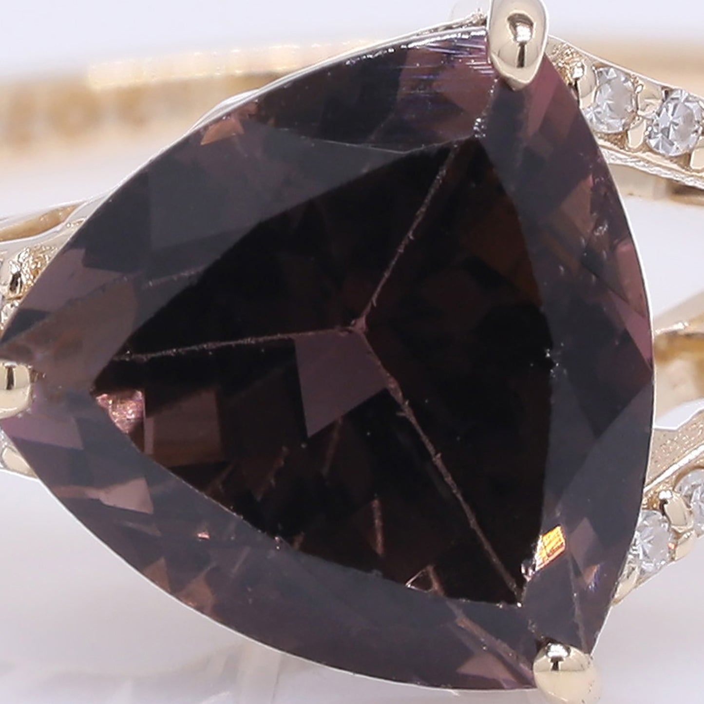 3.11 Ct Triangle Mixed Cut Natural Pink Tourmaline 14K Gold Ring