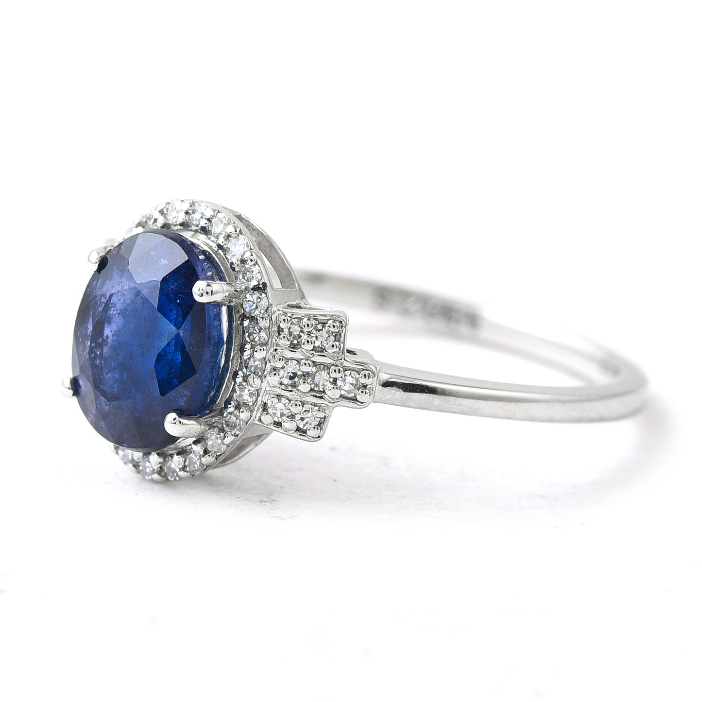 2.71 Ct Oval Mixed Cut Natural Sapphire 950 Platinum Ring