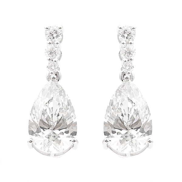 4.38 Carats Lab Grown Diamond 14K Gold Earrings