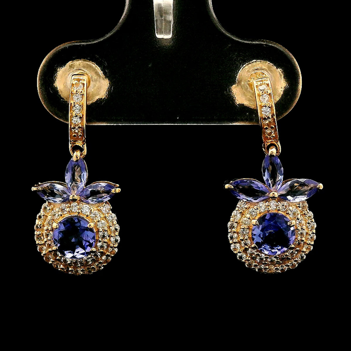 1.22 Ct Round Tanzanite 14K Gold Earrings