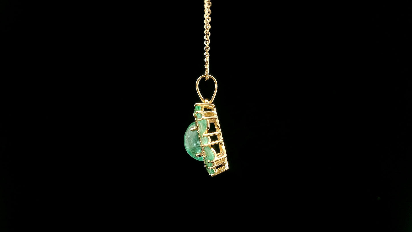 2.40 Ct Oval Emerald 14K Gold Pendant