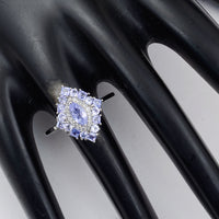 1.36 Ct Marquise Mixed Cut, Square Step Cut, Round Mixed Cut Natural Tanzanite 950 Platinum Ring