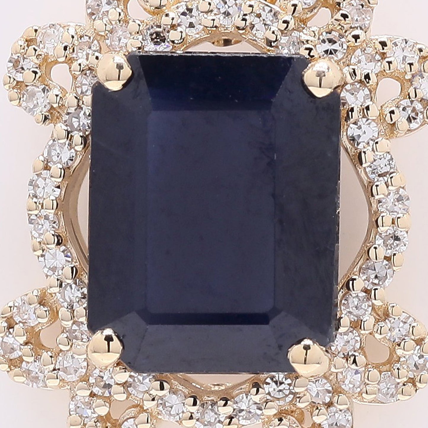 2.78 Ct Octagon Step Cut Natural Sapphire 14K Gold Pendant