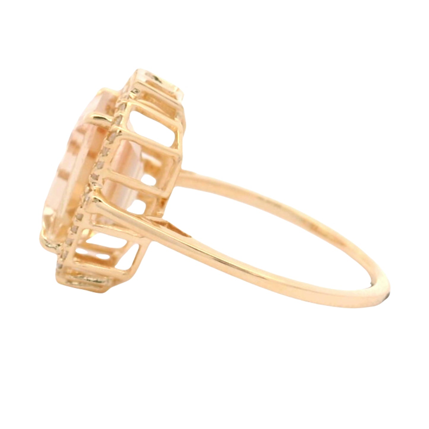 3.88 Ct Octagon Oregon Sunstone 14K Gold Ring