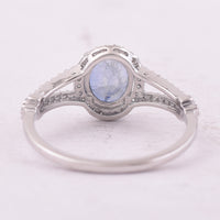 1.52 Ct Oval Mixed Cut Natural Sapphire 950 Platinum Ring