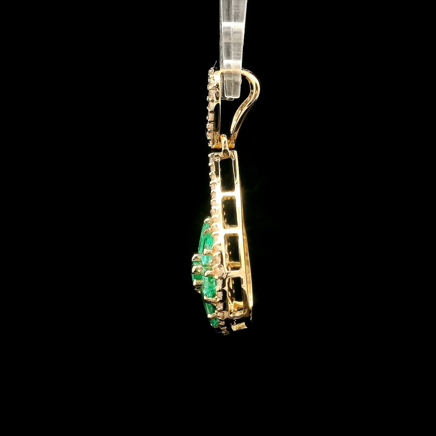 1.16 Ct Round Emerald 14K Gold Pendant