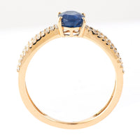 1.24 Ct Oval Mixed Cut Natural Sapphire 14K Gold Ring