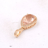 2.81 Ct Pear Morganite 9K Gold Pendant