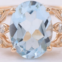 1.42 Ct Oval Natural Topaz 14K Gold Ring