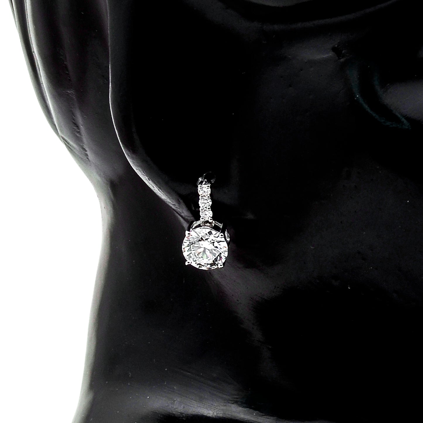 3.48 Carats Lab Grown Diamond 14K Gold Earrings