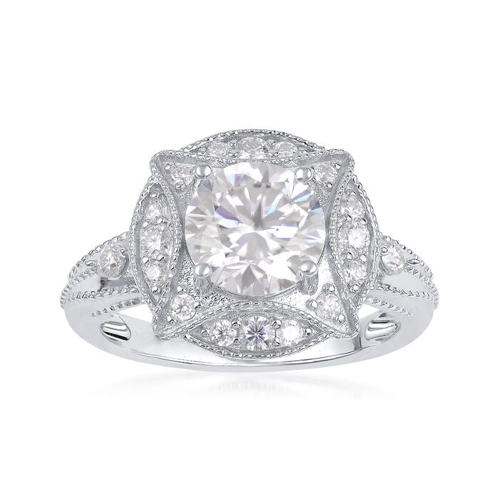 2.26 ct. t.w. Moissanite Ring in Sterling Silver. Size 5