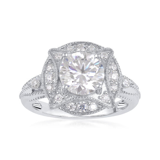 2.26 ct. t.w. Moissanite Ring in Sterling Silver. Size 5