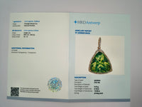13.73 Ct Trillion Natural Eridot 14K Gold Pendant