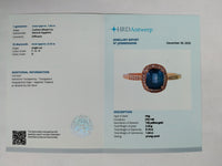 1.74 Ct Cushion Mixed Cut Natural Sapphire 14K Gold Ring