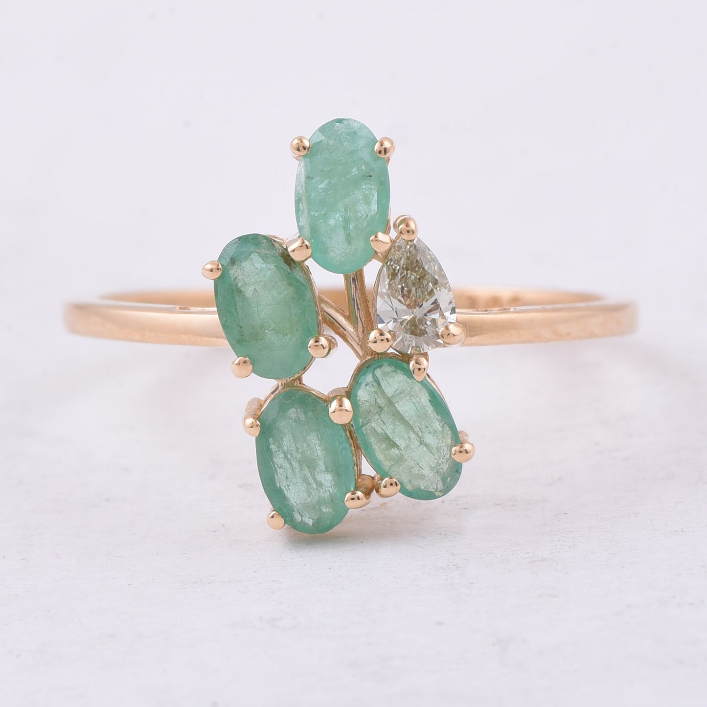 1.01 Ct Oval Natural Emerald 14K Gold Ring