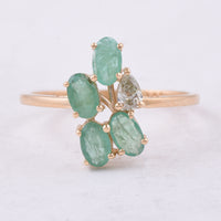 1.01 Ct Oval Natural Emerald 14K Gold Ring