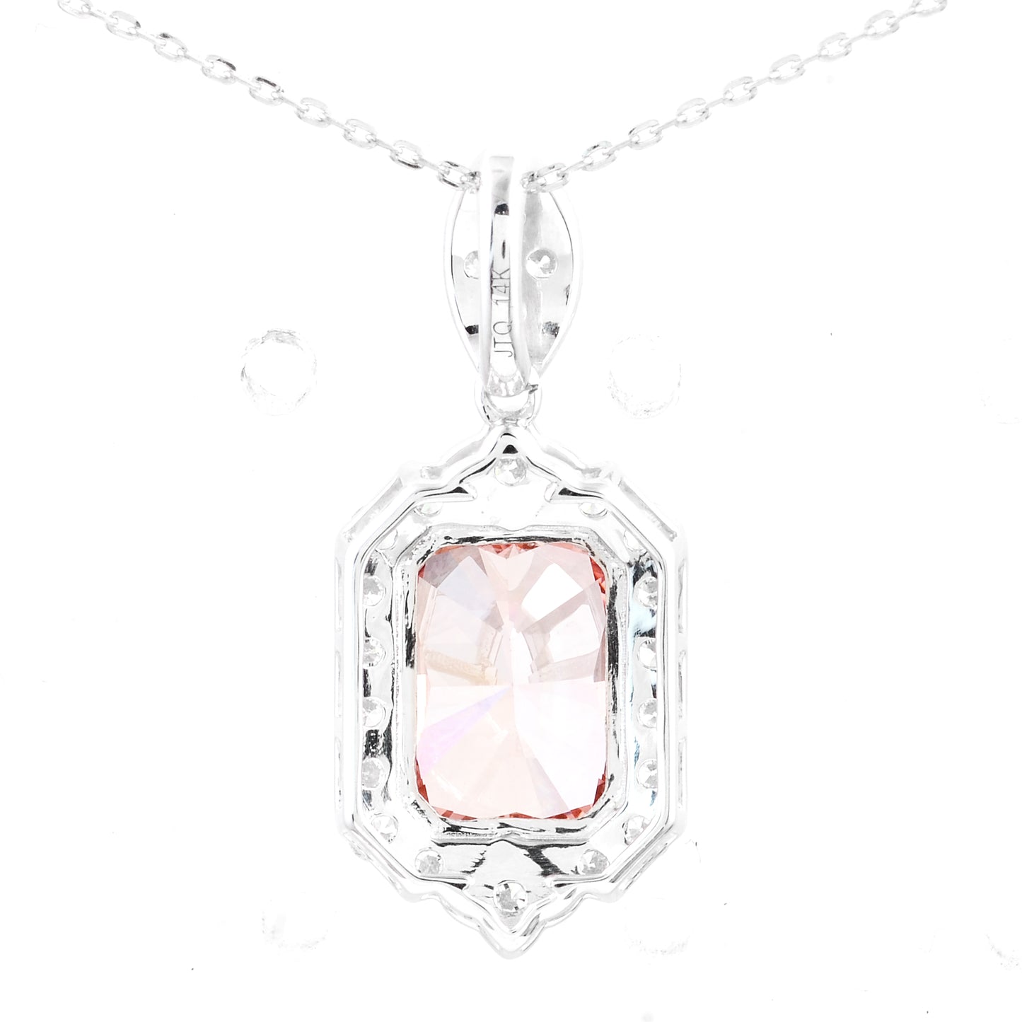 3.56 Carats Pink Lab Grown Diamond 14K Gold Pendant