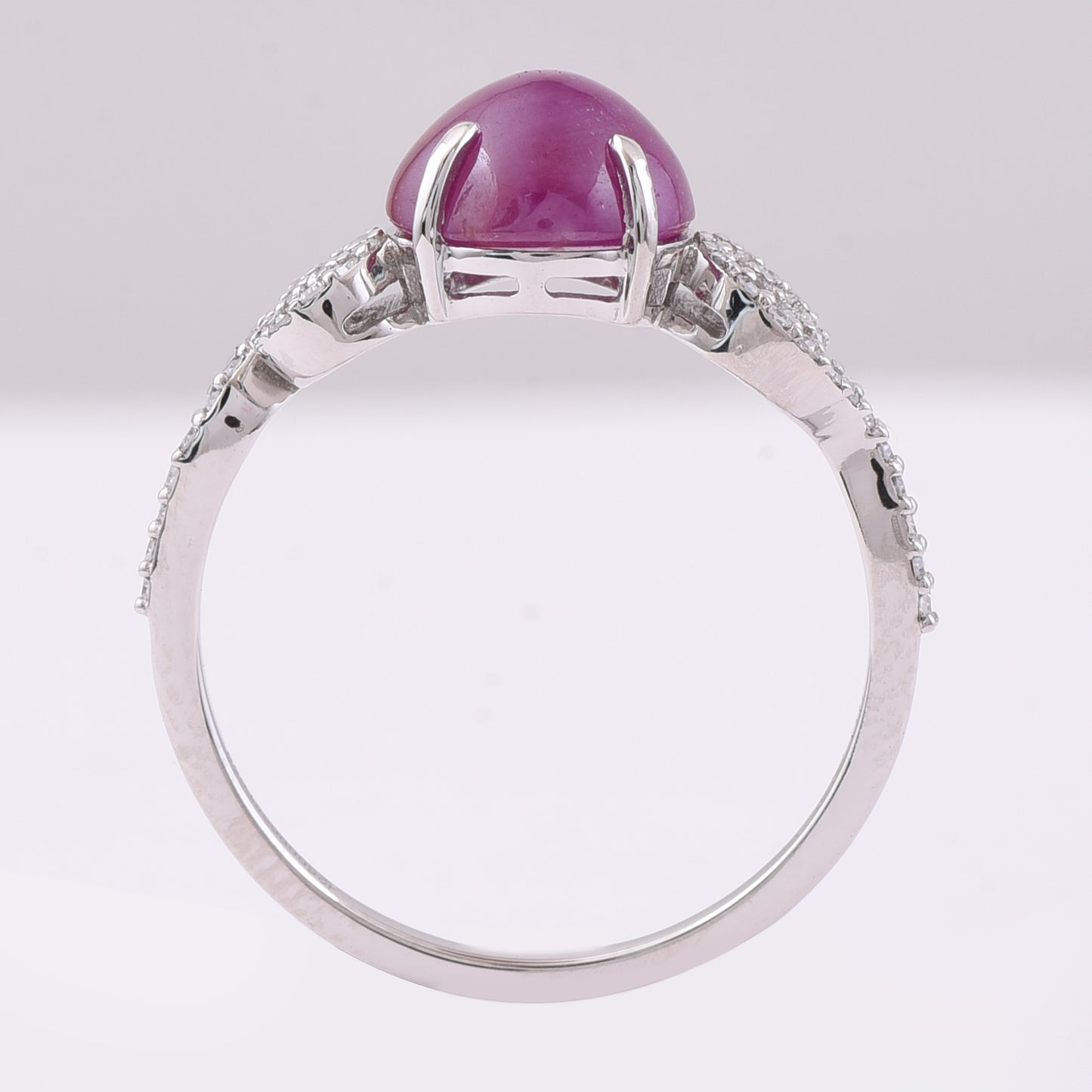2.99 Ct Round Mixed Cut Natural Ruby 950 Platinum Ring