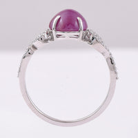 2.99 Ct Round Mixed Cut Natural Ruby 950 Platinum Ring