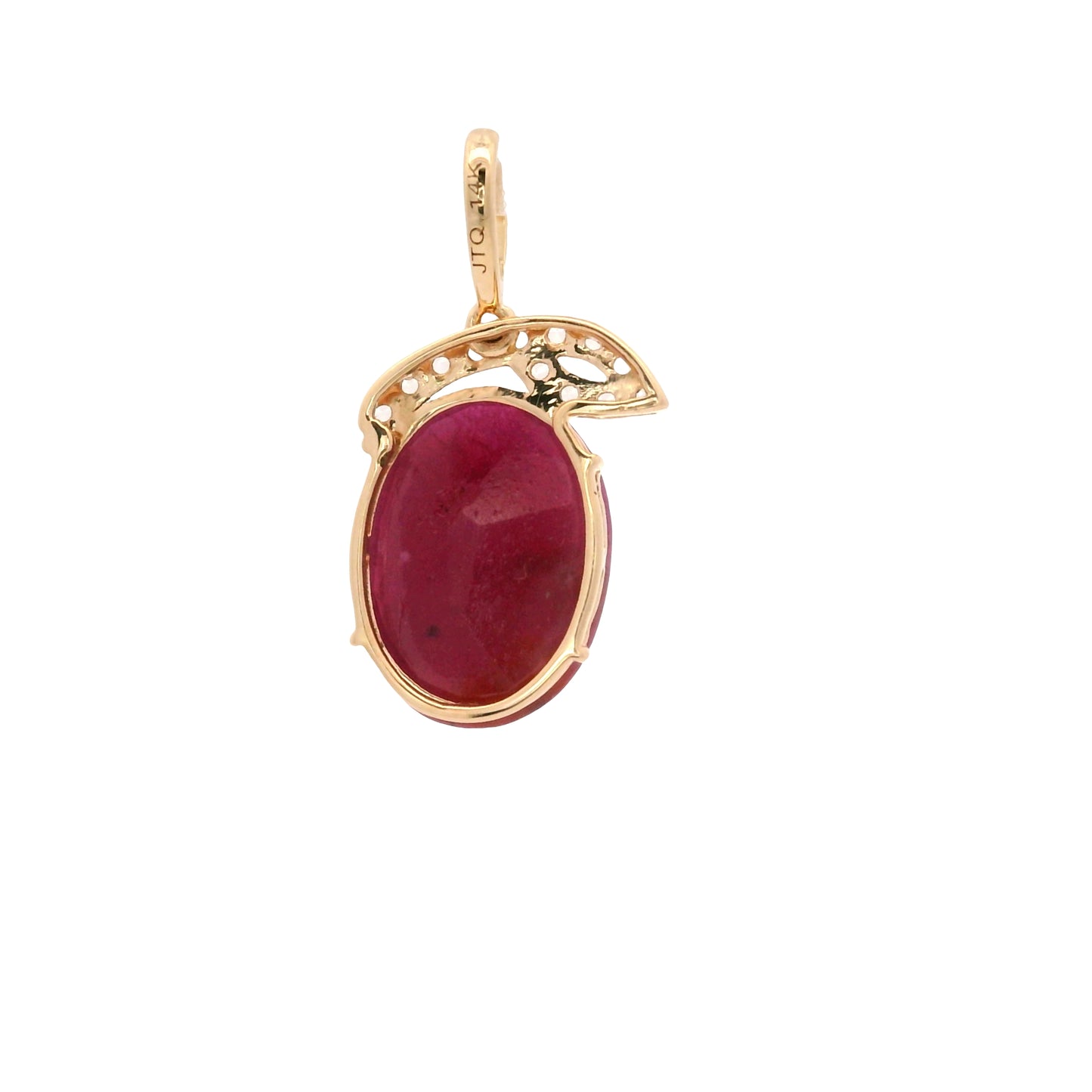3.00 Ct Oval Ruby 14K Gold Pendant