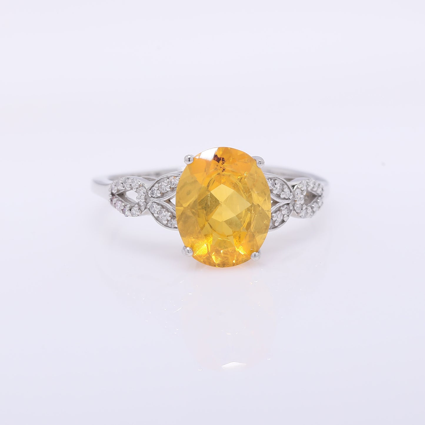1.80 Ct Oval Mixed Cut Natural Fire Opal 950 Platinum Ring