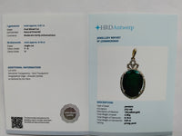 5.97 Ct Oval Mixed Cut Natural Emerald 14K Gold Pendant