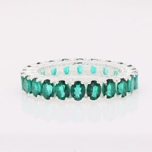 4.70 Ct Oval Green Topaz 925 Silver Ring