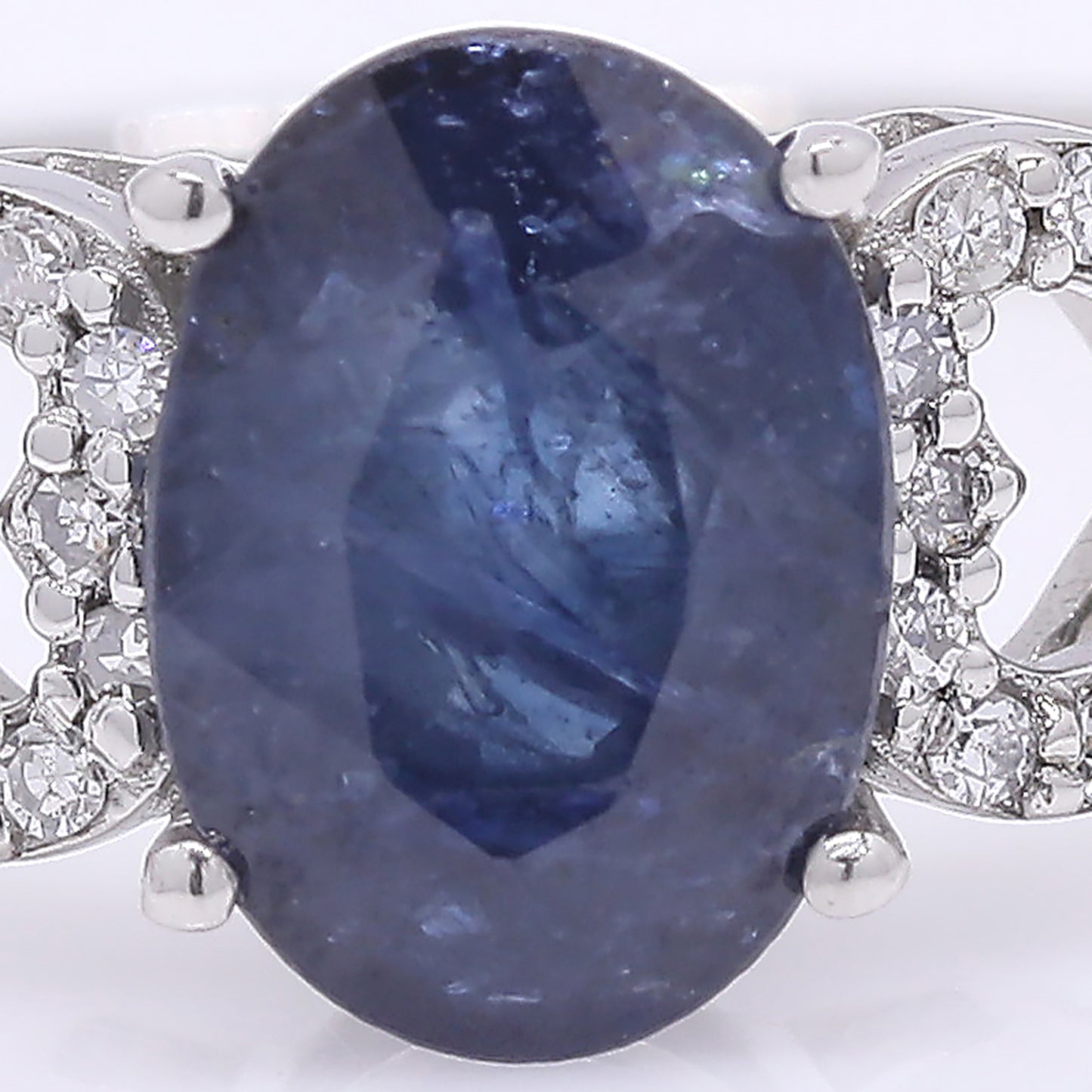 1.59 Ct Oval Mixed Cut Natural Sapphire 950 Platinum Ring