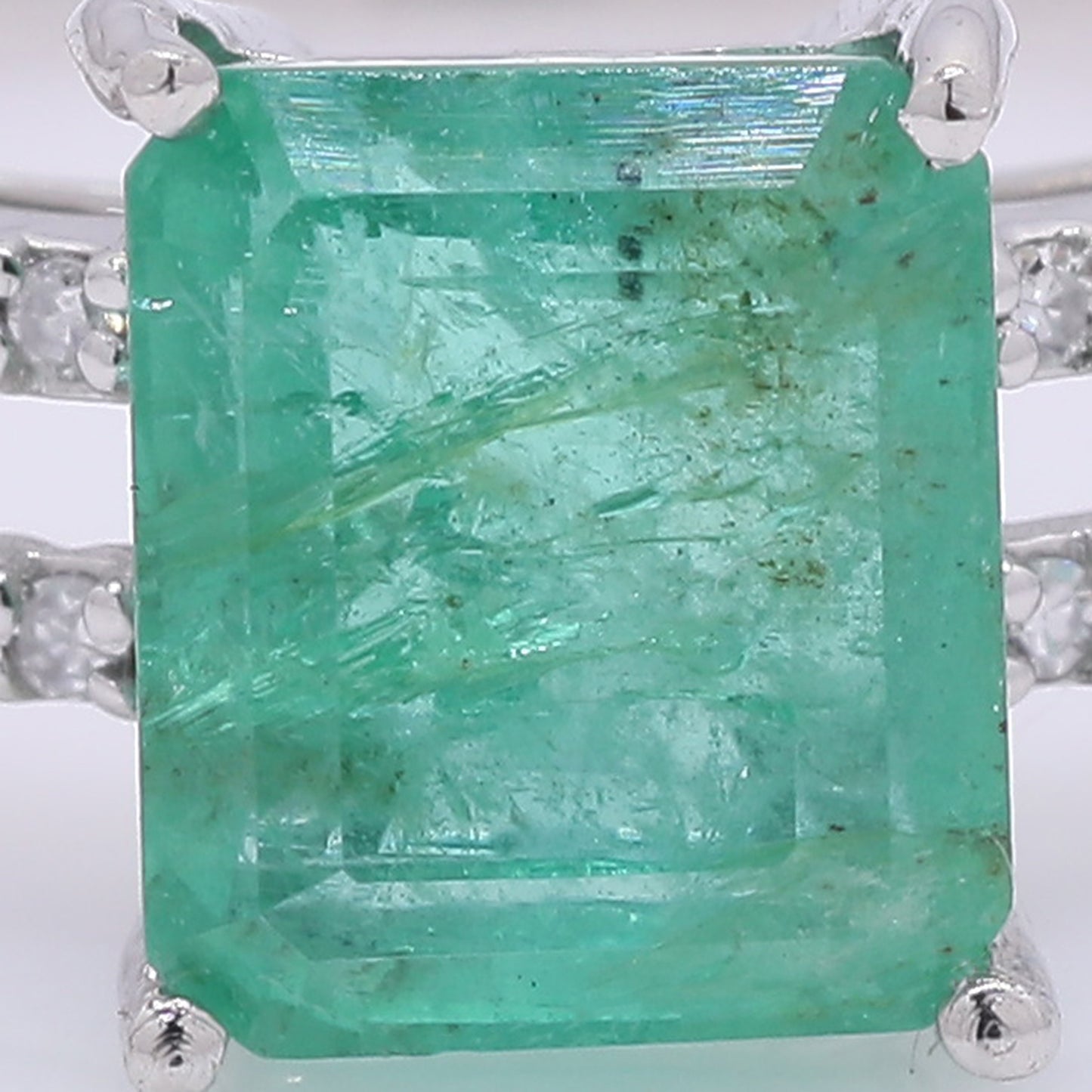 1.86 Ct Octagon Step Cut Natural Emerald 950 Platinum Ring