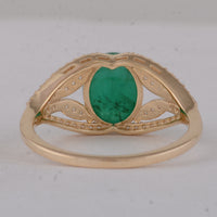 2.36 Ct Oval Emerald 9K Gold Ring