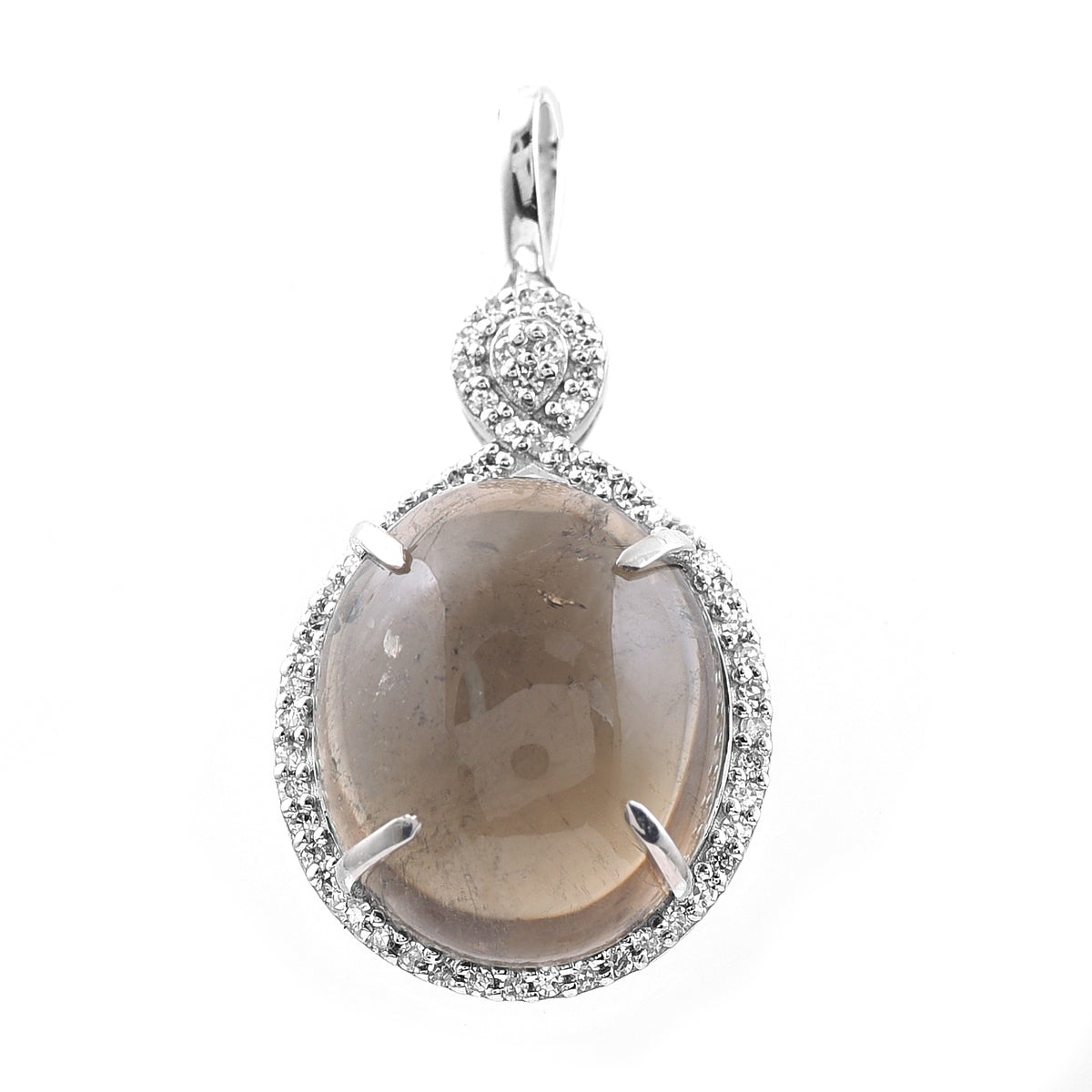 9.87 Ct Oval Cabochon Cut Natural Tourmaline 950 Platinum Pendant