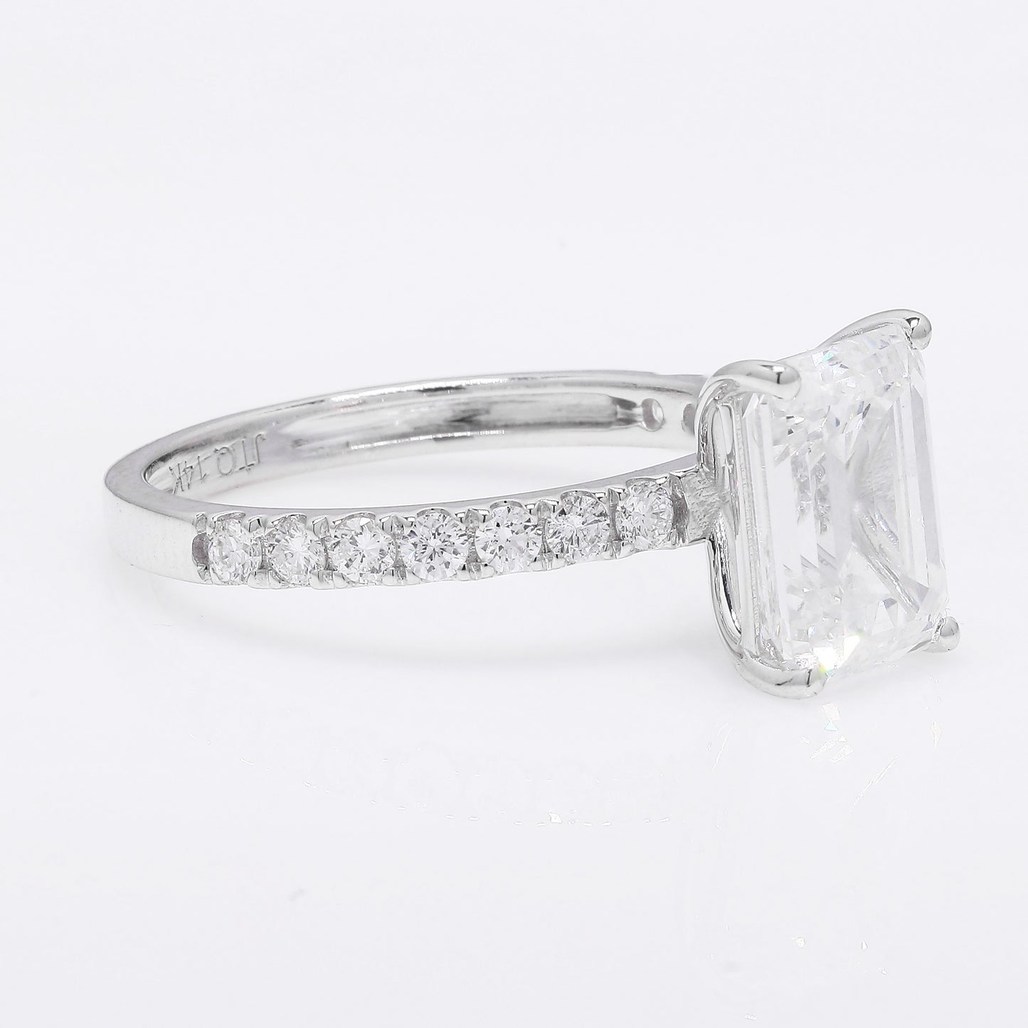 3.26 Ct Emerald Cut Lab Grown Diamond 14K Gold Ring