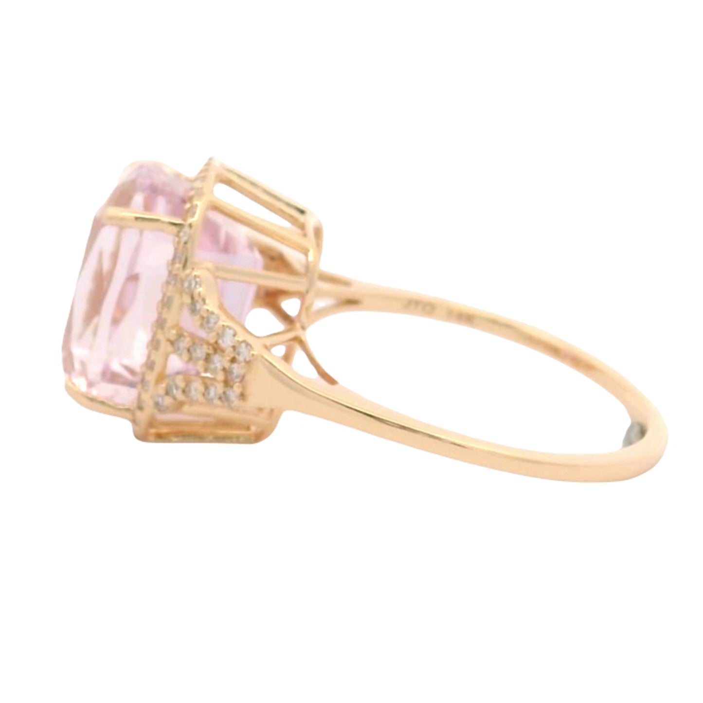 7.36 Ct Cushion Kunzite 14K Gold Ring