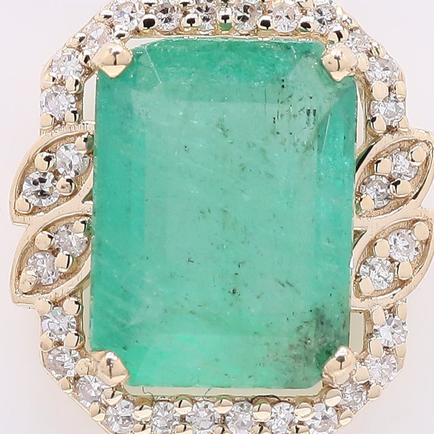 1.66 Ct Octagon Step Cut Natural Emerald 14K Gold Pendant