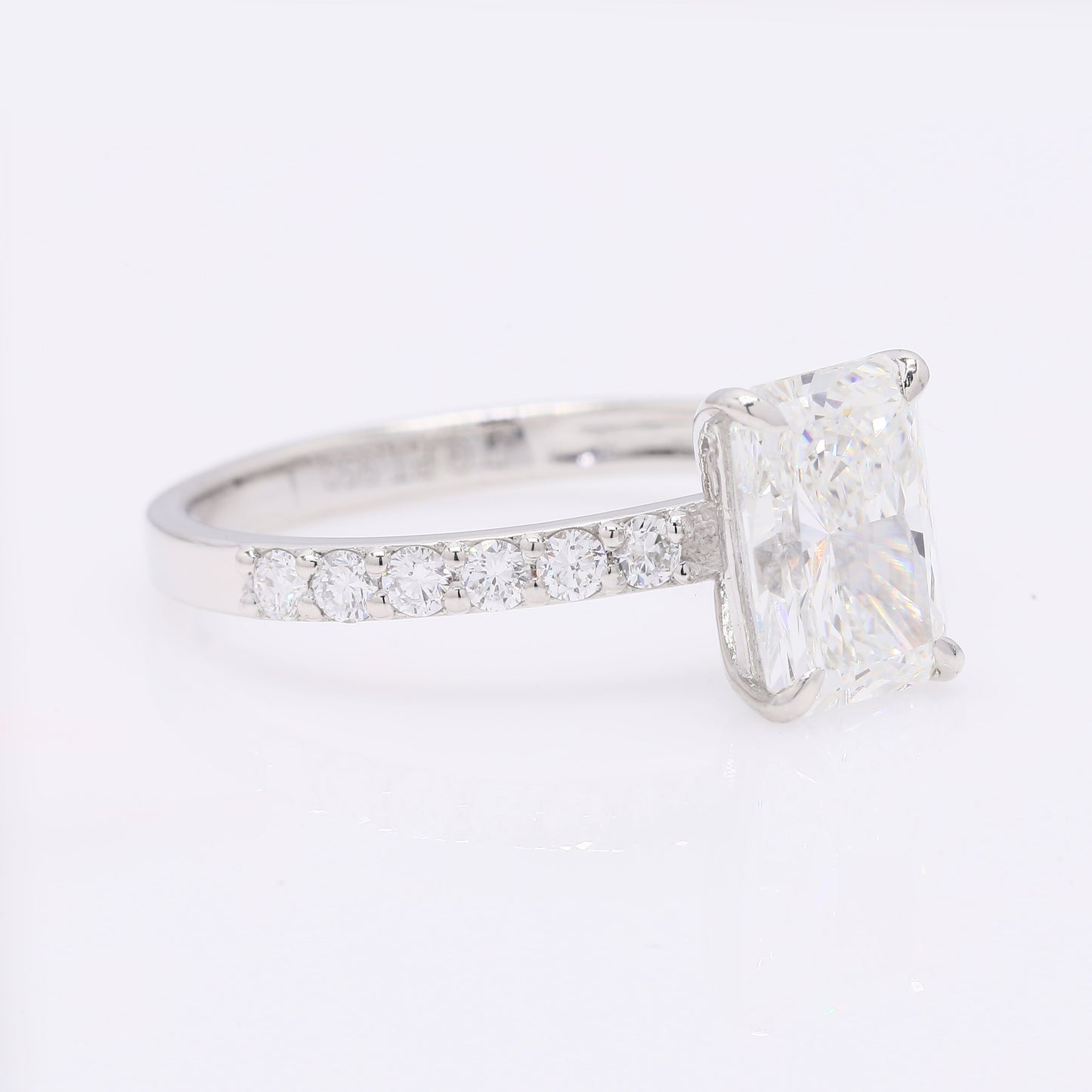 2.18 Ct Cut Cornere Rectangular Modifie Brilliant Lab Grown Diamond 950 Platinum Ring