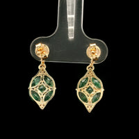 2.18 Ct Marquise Emerald 14K Gold Earrings