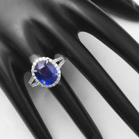 8.57 Ct Oval Sapphire 950 Platinum Ring
