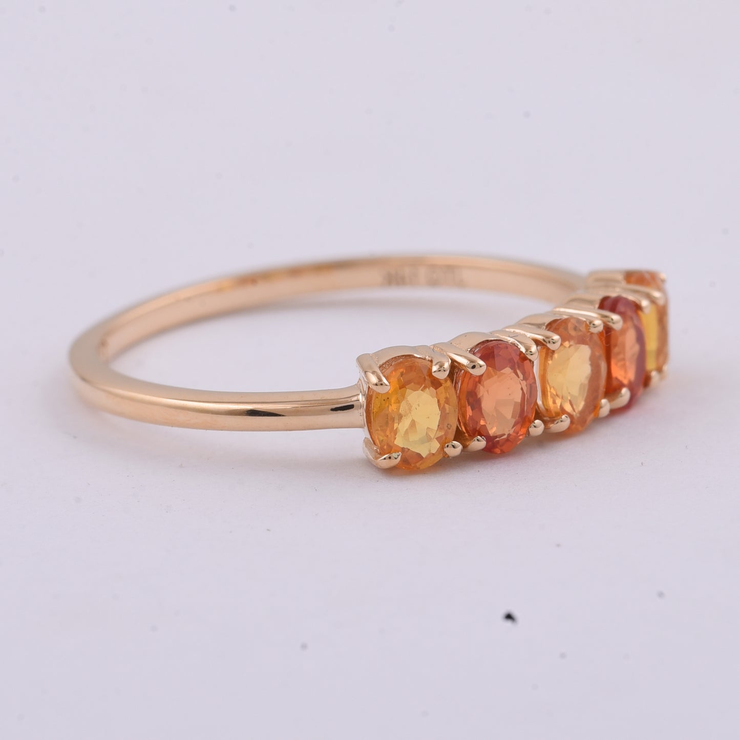 1.16 Ct Oval Natural Multi-Coloured Sapphire 14K Gold Ring