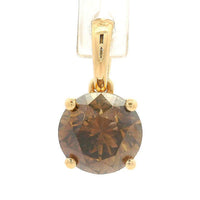 1.16 Ct Round Brown Diamond 14K Gold Pendant