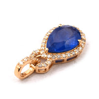 1.42 Ct Pear Mixed Cut Natural Sapphire 14K Gold Pendant